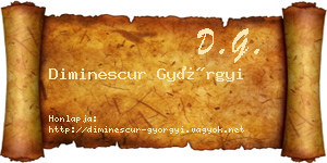 Diminescur Györgyi névjegykártya